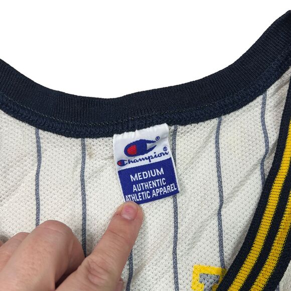 Champion VTG Y2K NBA Indiana Pacers Reggie Miller Swingman Jersey FLAW 40 Medium - Picture 8 of 9
